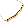 Ion Plating(IP) 304 Stainless Steel Round Snake Chain Textured Bar Pendant Necklaces for Women NJEW-K276-15G-2