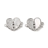 Brass Micro Pave Clear Cubic Zirconia Connector Charms KK-P260-19P-02-1