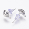 Iron Stud Earring Findings IFIN-F136-6mm-08P-2