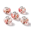 Transparent Two-Color Brass Cores Acrylic European Beads OACR-M024-05S-06-1