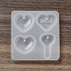 Valentine's Day Theme Heart & Key DIY Pendant Silicone Molds DIY-G107-01-3