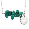 Natural Malachite Chip & Constellation Pendant Necklaces NJEW-JN05084-08-1