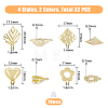 32Pcs 8 Style Alloy Stud Earring Findings FIND-FH0005-74-2