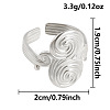 Wave Texture 304 Stainless Steel Open Cuff Rings LS-XG7787-1-1