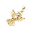 Brass Micro Pave Clear Cubic Zirconia Pendants KK-H255-16B-G-2