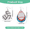 2 Pairs 2 Styles PU Leather Dangle Earrings EJEW-CL0001-03-2
