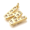 Brass Micro Pave Clear Cubic Zirconia Pendants KK-G521-01G-W-2