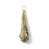 Electroplated Natural Quartz Crystal Copper Wire Wrapped Pendants PALLOY-JF02584-01-2
