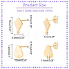 64Pcs 4 Sryle 201 Stainless Steel Stud Earring Findings STAS-DC0011-34-2