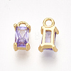 Brass Cubic Zirconia Charms KK-S350-367C-2