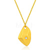Stainless Steel Rhinestone Polygon Pendant Necklaces JX4099-1-1