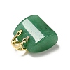 Natural Green Aventurine Brass Pendants KK-E274-01G-14-4