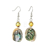 Natural Paua Shell Dangle Earrings EJEW-JE07429-02-3