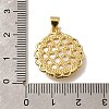 Brass with Natural Shell Carved Pendants KK-Z091-04G-02-3