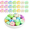 35Pcs Printed Opaque Acrylic Beads RESI-PA0001-51-7