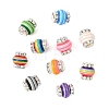 20Pcs Lantern-Shaped Striped Pattern Resin Rhinestone Beads KK-YW0003-92-2
