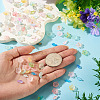 200Pcs 2 Styles Acrylic Leaf Charms & Flower Bead Caps Sets MACR-TA0002-91-8
