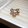 Alloy Rhinestone Cuff Open Rings WG2A83A-03-1