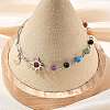 7 Chakra Gemstone Beaded Chain & 304 Stainless Steel Paperclip Chain Bracelets BJEW-JB14411-3