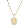 Religion Brass Emboss Saint Oval Medal Pendant Necklaces for Men Women WGEF5D0-01-3
