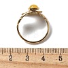Round Natural Mixed Stone Finger Rings RJEW-C119-08G-5