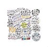 50Pcs Cartoon English Word Paper Sticker Label Set DIY-G075-02-1