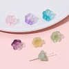 10Pcs Gradient Color Transparent Glass Bead Caps PW-WG464DA-13-1