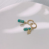 Natural Imperial Jasper Column Hoop Earrings IJ4503-3-2