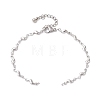 304 Stainless Steel Wave Link Chain Bracelet Making AJEW-JB01303-02-1