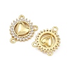 Brass Micro Pave Clear Cubic Zirconia Chandelier Component Links CU-B002-01G-C-2