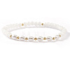 Fashion Natural Freshwater Pearl & Brass & Glass Beaded Stretch Bracelets for Women LS-SF7008-3-1