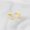 Brass Clear Cubic Zirconia Stud Earrings WGC2A80-18-1