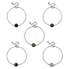 Half Round Natural Gemstone Bead Link Bracelets BJEW-JB14120-3