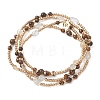 Round Natural Tiger Eye & Nuggets Topaz Beaded Wrap Long Necklaces NJEW-JN05907-01-2