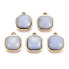 Natural Grey Labradorite Square Pendants STAS-N109-211B-G-1