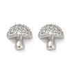 Mushroom Brass Micro Pave Clear Cubic Zirconia Stud Earrings LS-EJEW-F895-17P-4