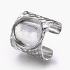 Cuff Brass Pad Finger Ring Settings LS-KK-E703-01P-1