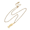 Summer Bach 304 Stainless Steel Fish Pendant Satellite Chain Necklaces for Women NJEW-F373-02G-2