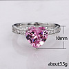 Brass Micro Pave Cubic Zirconia Finger Rings for Women FS-WGC99AF-03-5