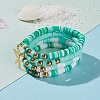 4Pcs 4 Styles Polymer Clay Heishi Beads Stretch Bracelets Sets BJEW-JB05910-4
