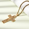 Religion 201 Stainless Steel Hollow Virgin Cross Pendant Necklaces for Men Women NJEW-Z118-01G-3