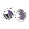 Natural Amethyst & Obsidian Big Pendants G-Z142-01P-B02-2
