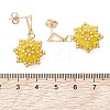 Valentine's Day Flower Natural & Dyed Malaysia Jade Dangle Stud Earrings EJEW-MZ00716-02-4