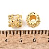 Column Brass Micro Pave Clear Cubic Zirconia European Beads KK-C142-09G-3