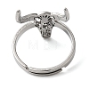 Non-Tarnish Cattle 304 Stainless Steel Adjustable Rings for Women RJEW-F163-02P-3