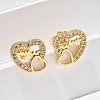 Valentine's Day Heart Brass Micro Pave Clear Cubic Zirconia Stud Earrings EJEW-D305-22G-02-5