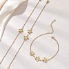 3Pcs 3 Styles Summer Beach 304 Stainless Steel Turtle Link Anklets for Women AJEW-AN00768-1