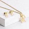 201 Stainless Steel Pendant Necklace & Stud Earring Sets FS-WGB816B-13-1