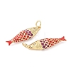 Brass Enamel Pendants KK-B148-14G-05-2