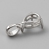 Rhodium Plated Sterling Silver Pendant Cabochon Settings LS-STER-WH0016-07P-2